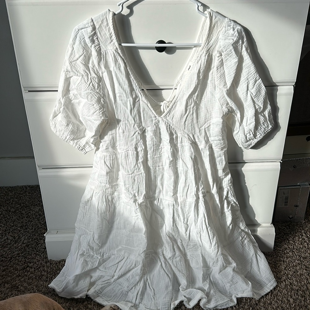 White aerie babydoll cover up dress size small